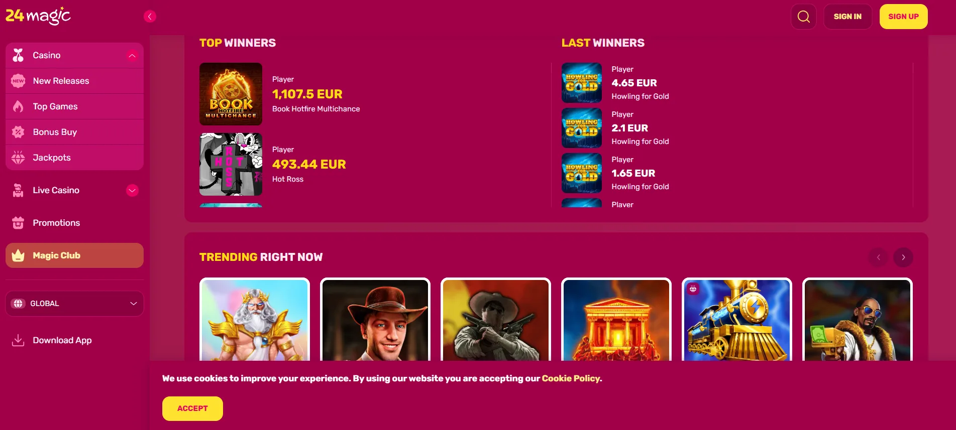 24Magic Casino Login