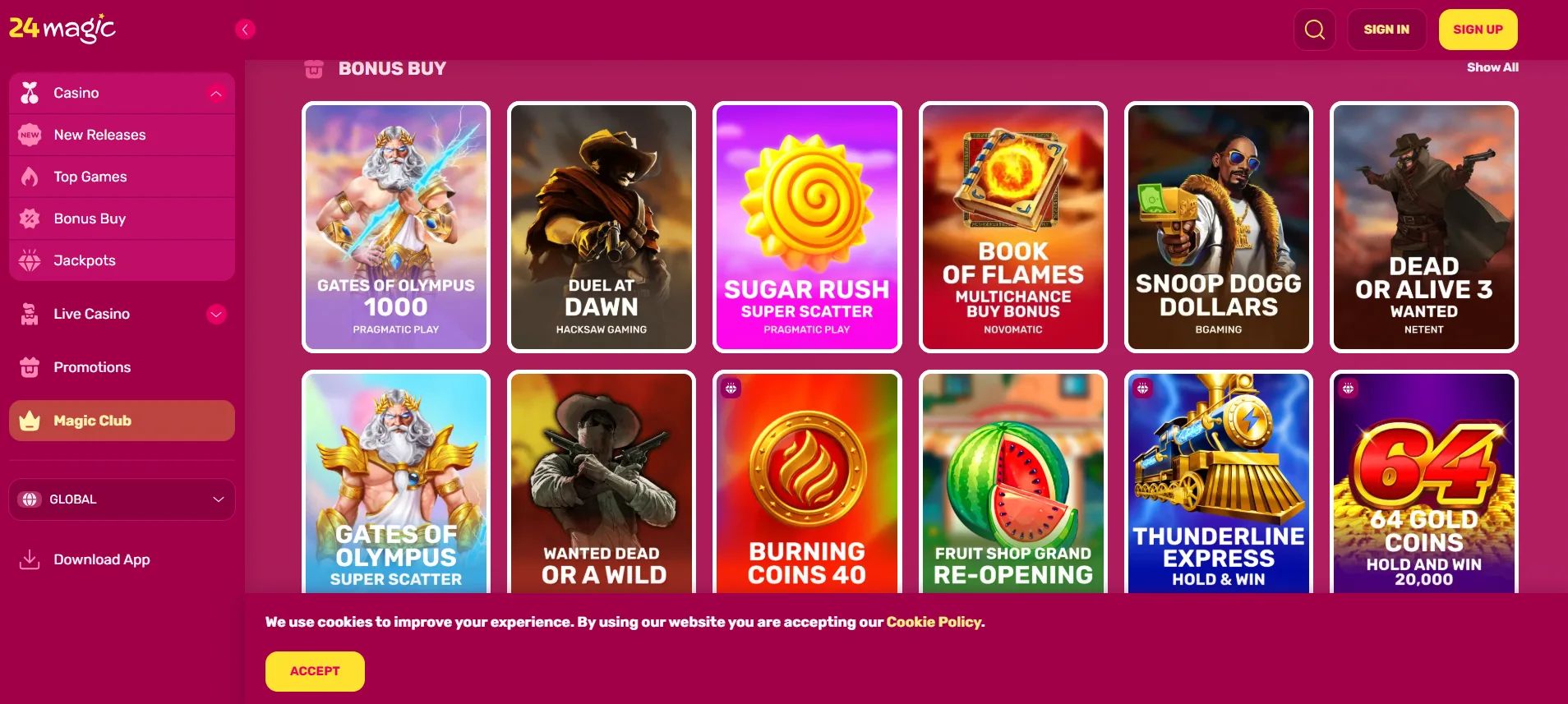 24Magic Casino Games